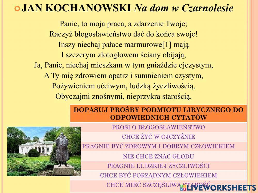 Fraszki Jana Kochanowskiego Sprawdzian Klasa 8 715131 | Fraszki jana kochanowskiego | Joanna Pietrzycka