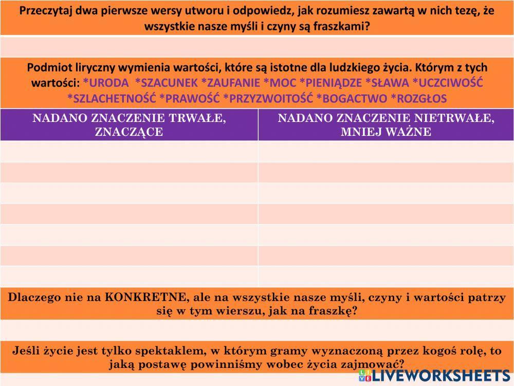Fraszki Jana Kochanowskiego Sprawdzian Klasa 8 715131 | Fraszki jana kochanowskiego | Joanna Pietrzycka