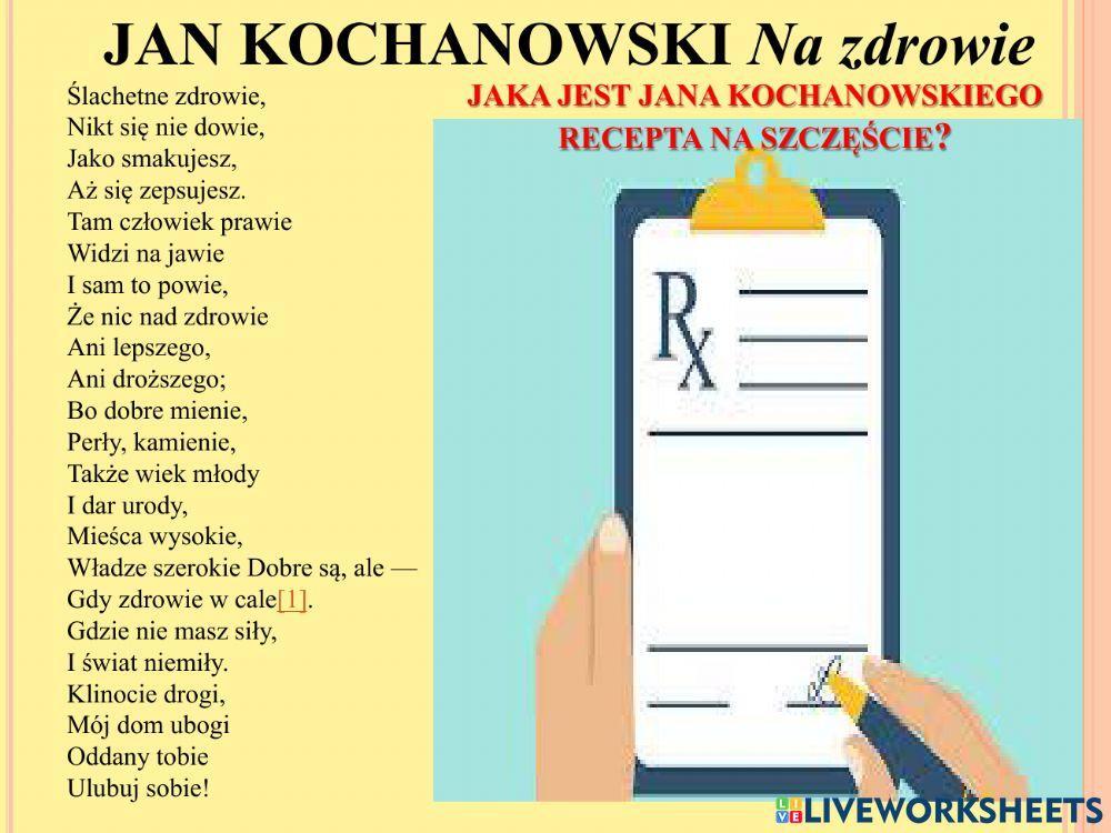 Fraszki jana kochanowskiego