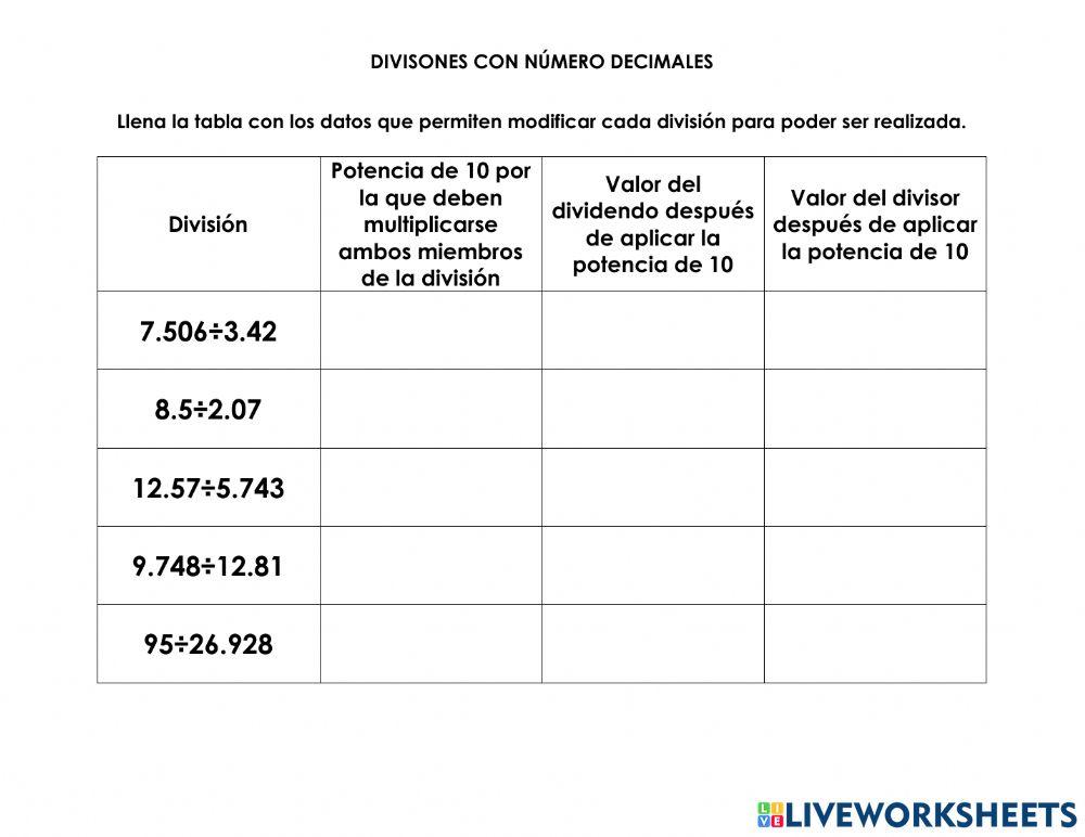 División con decimales 2