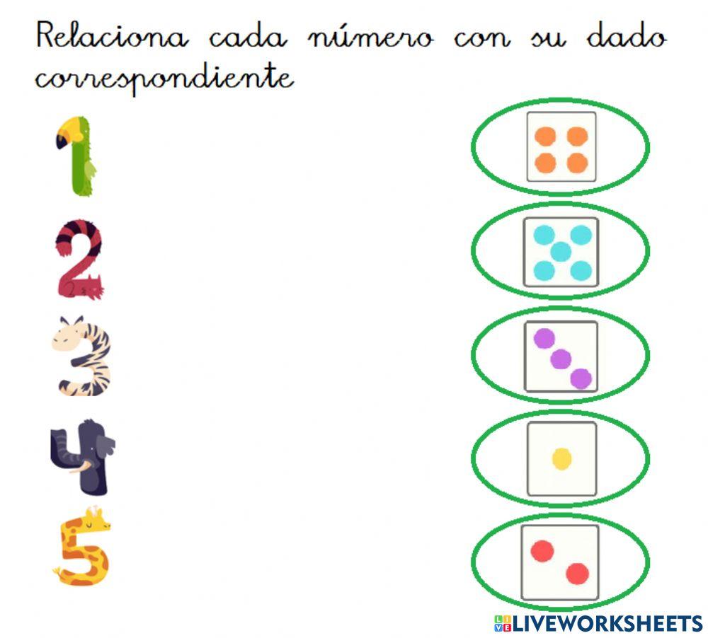 Relaciona cada número con su cantidad