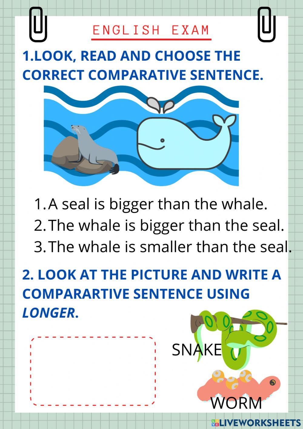 English exam 4th grade