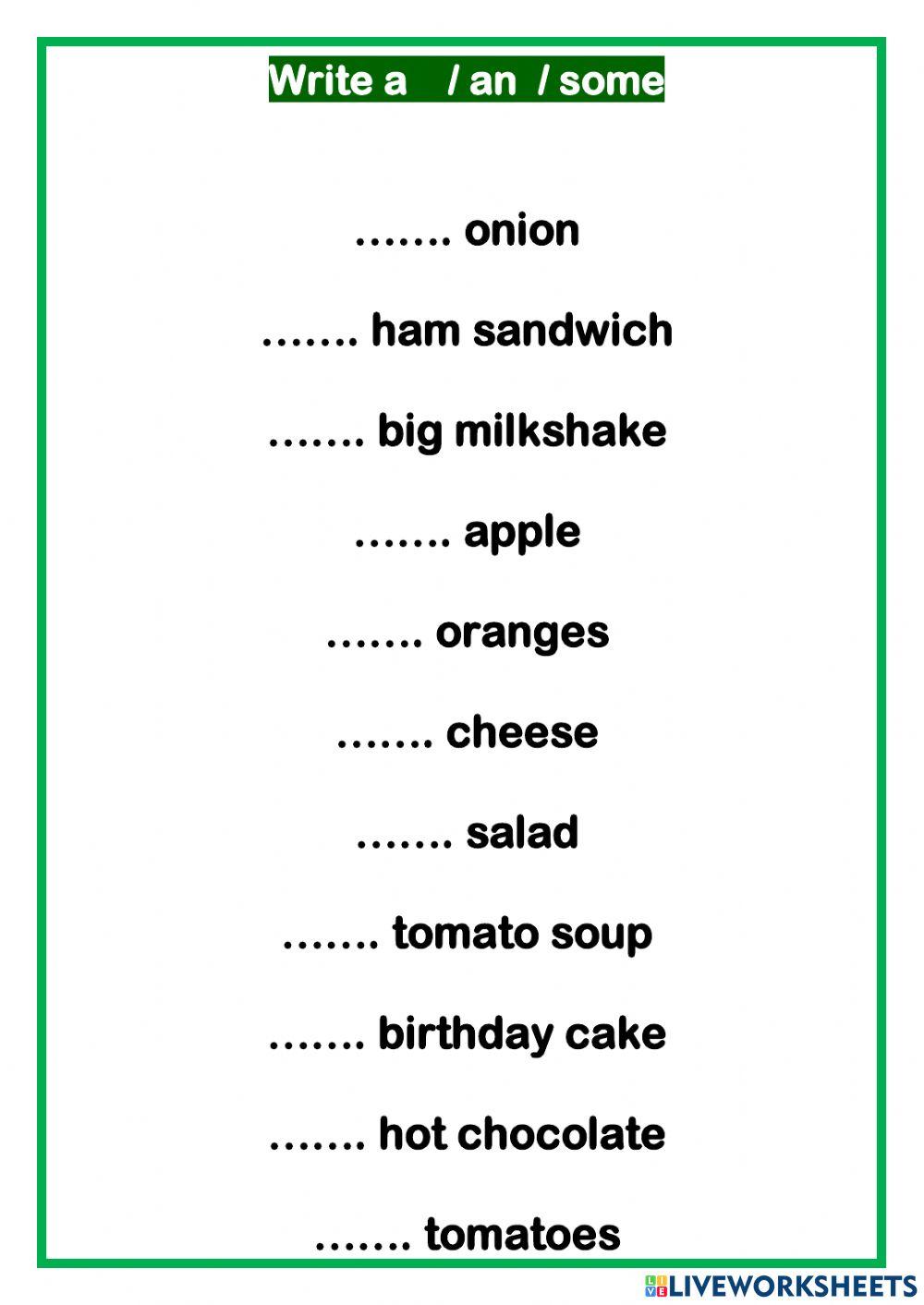 Food and drink - easy