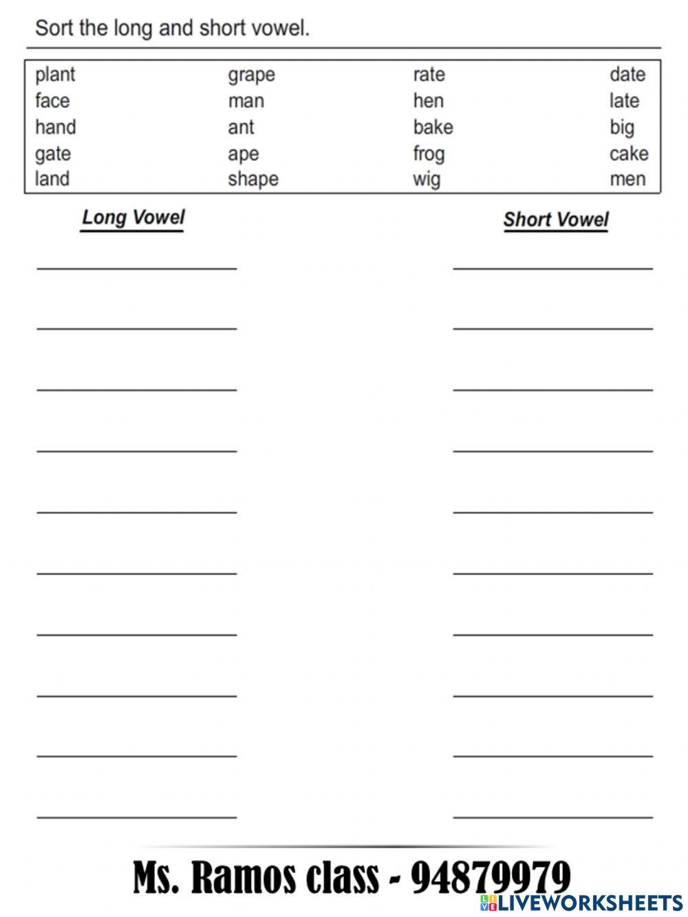 Short-longg vowel sounds