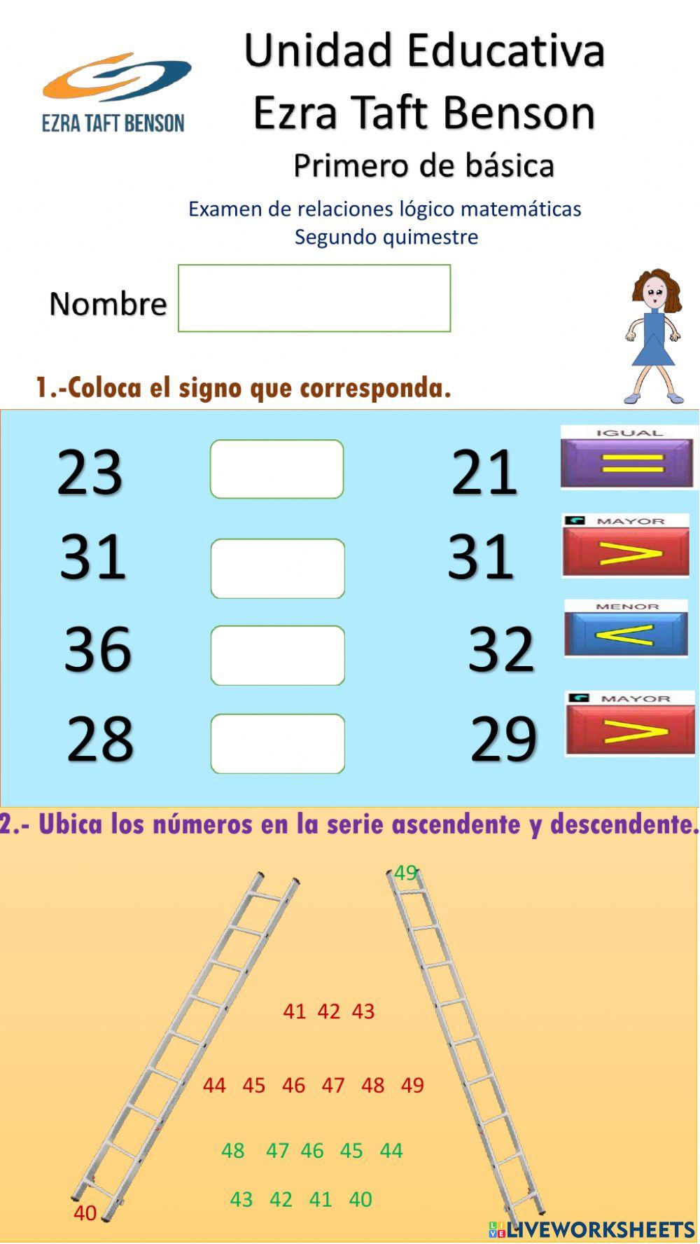 examen lógico matemáticas