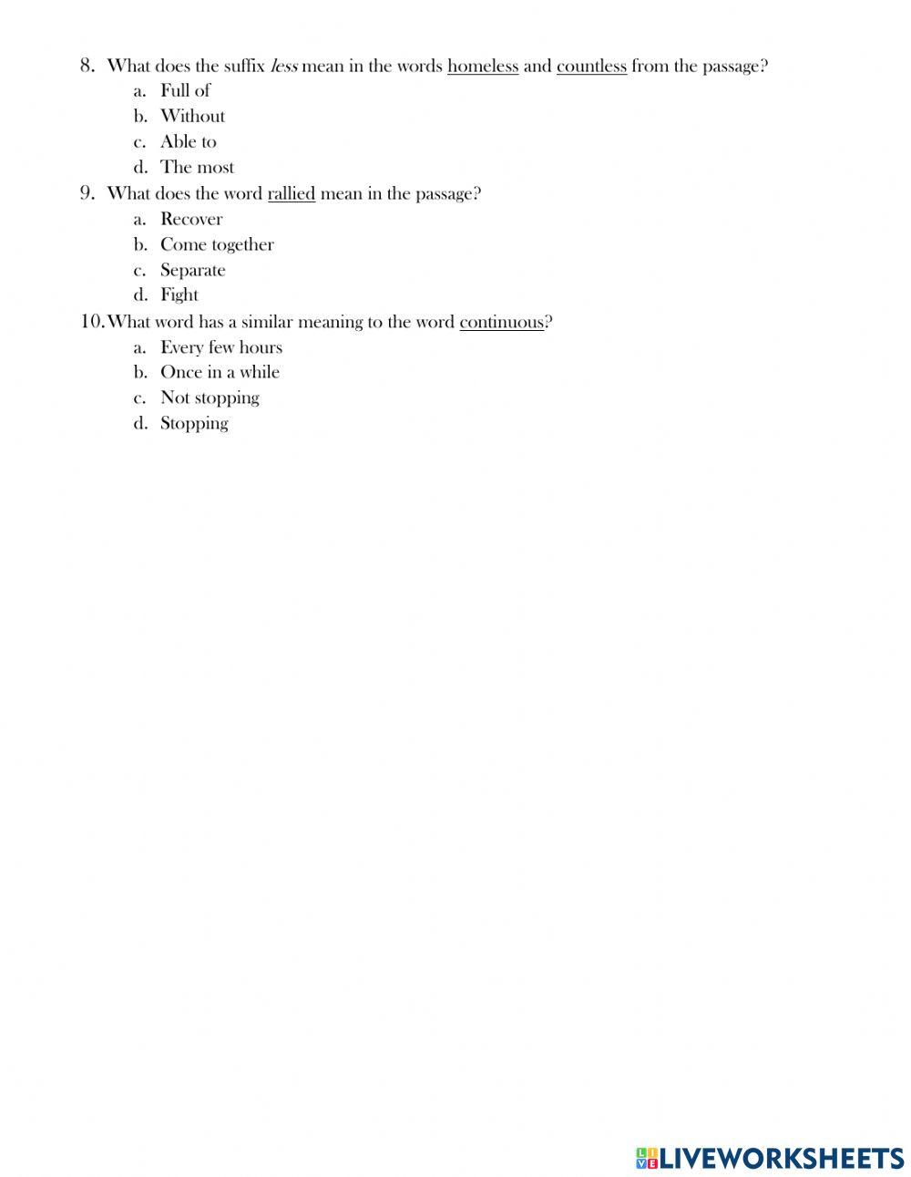 Context Clues-Texas Strong Assessment Context Clues-Texas Strong Assessment