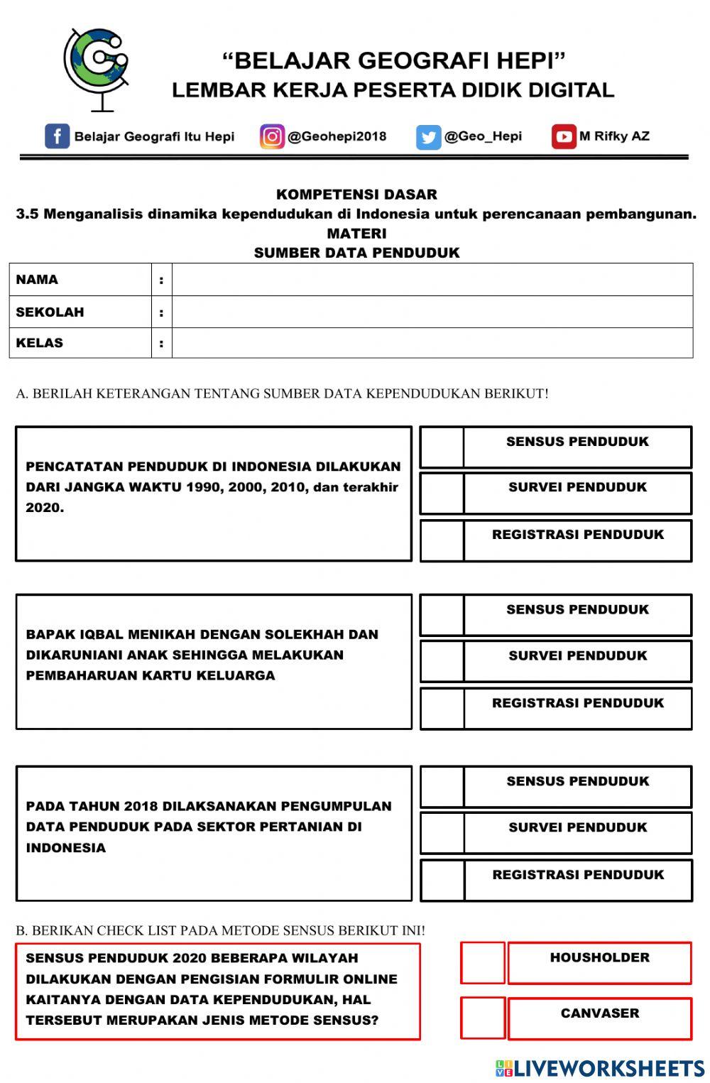 Dinamika Kependudukan di Indonesia