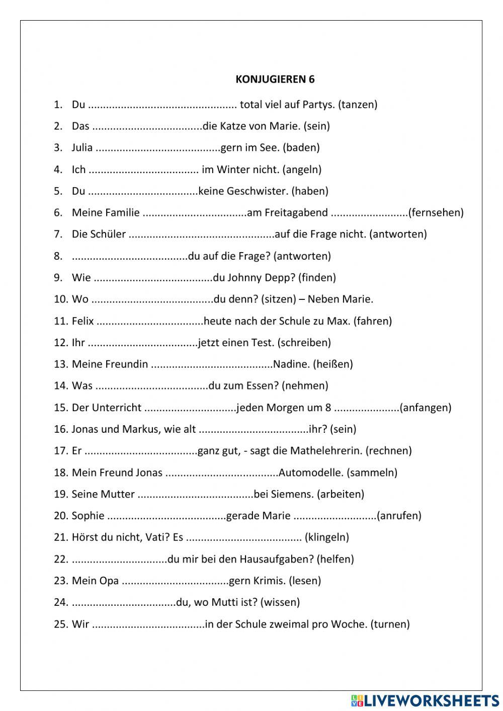 Konjugieren im Präsens