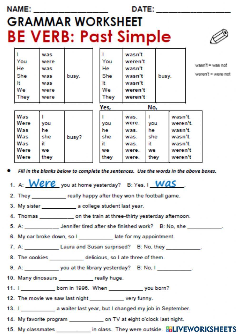 homework verbs