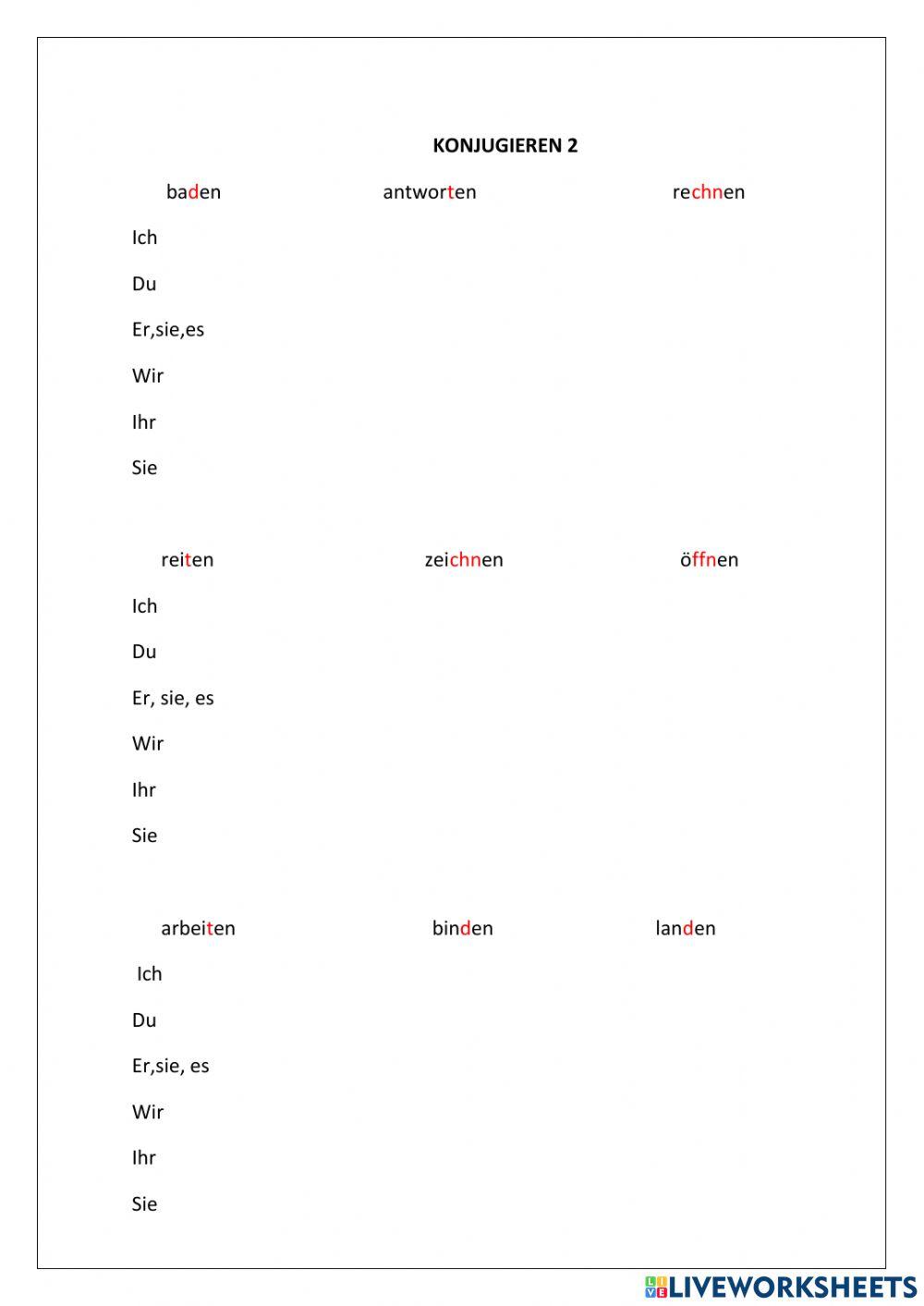 Konjugieren im Präsens