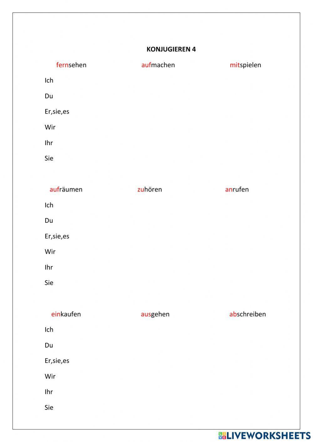 Konjugieren im Präsens