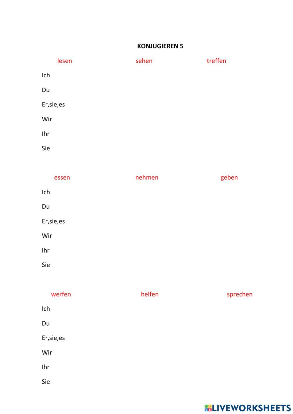 Konjugieren im Präsens