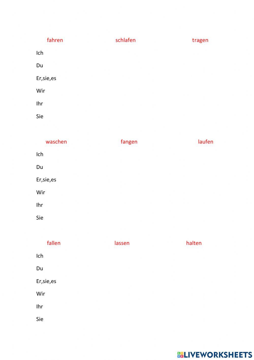 Konjugieren im Präsens