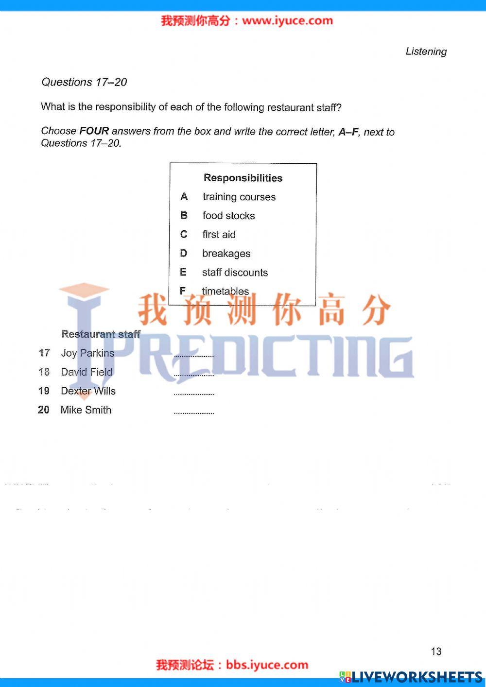 Ielts 12 - Test 5 - Listening