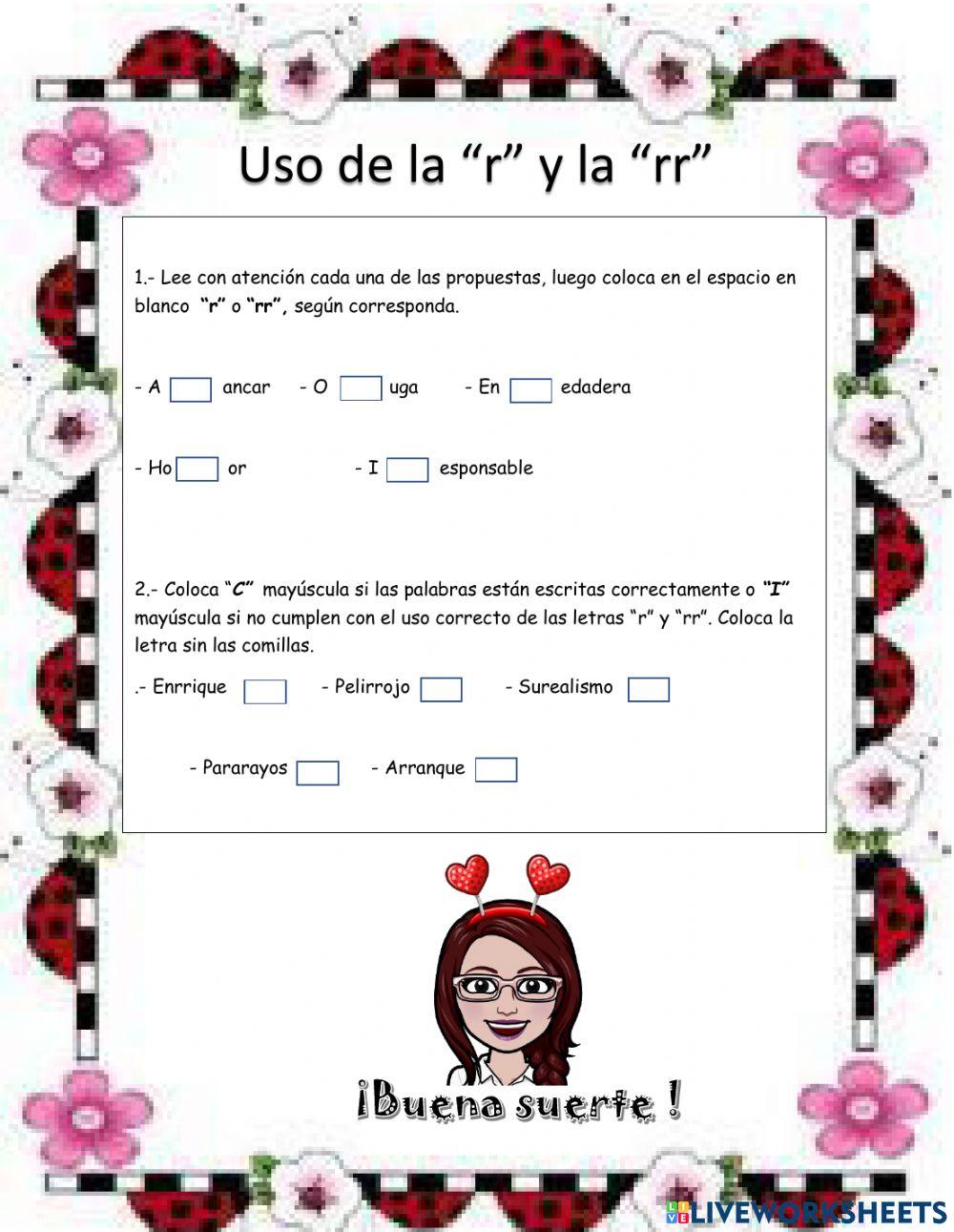 Uso de la -r- y -rr-