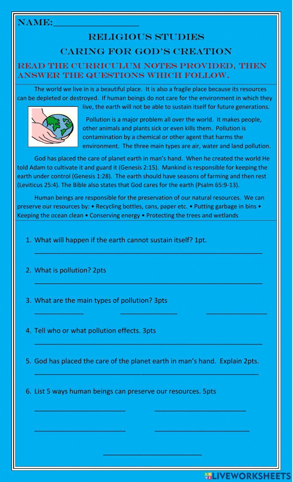 Caring For God's Creation