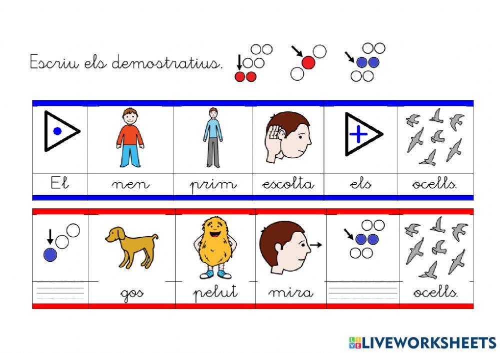 Escriure determinants demostratius i possessius. (amb so)
