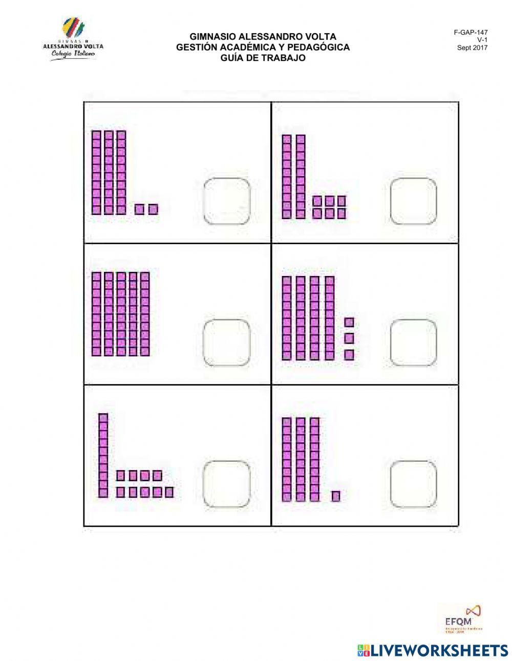 Número cantidad y dictado