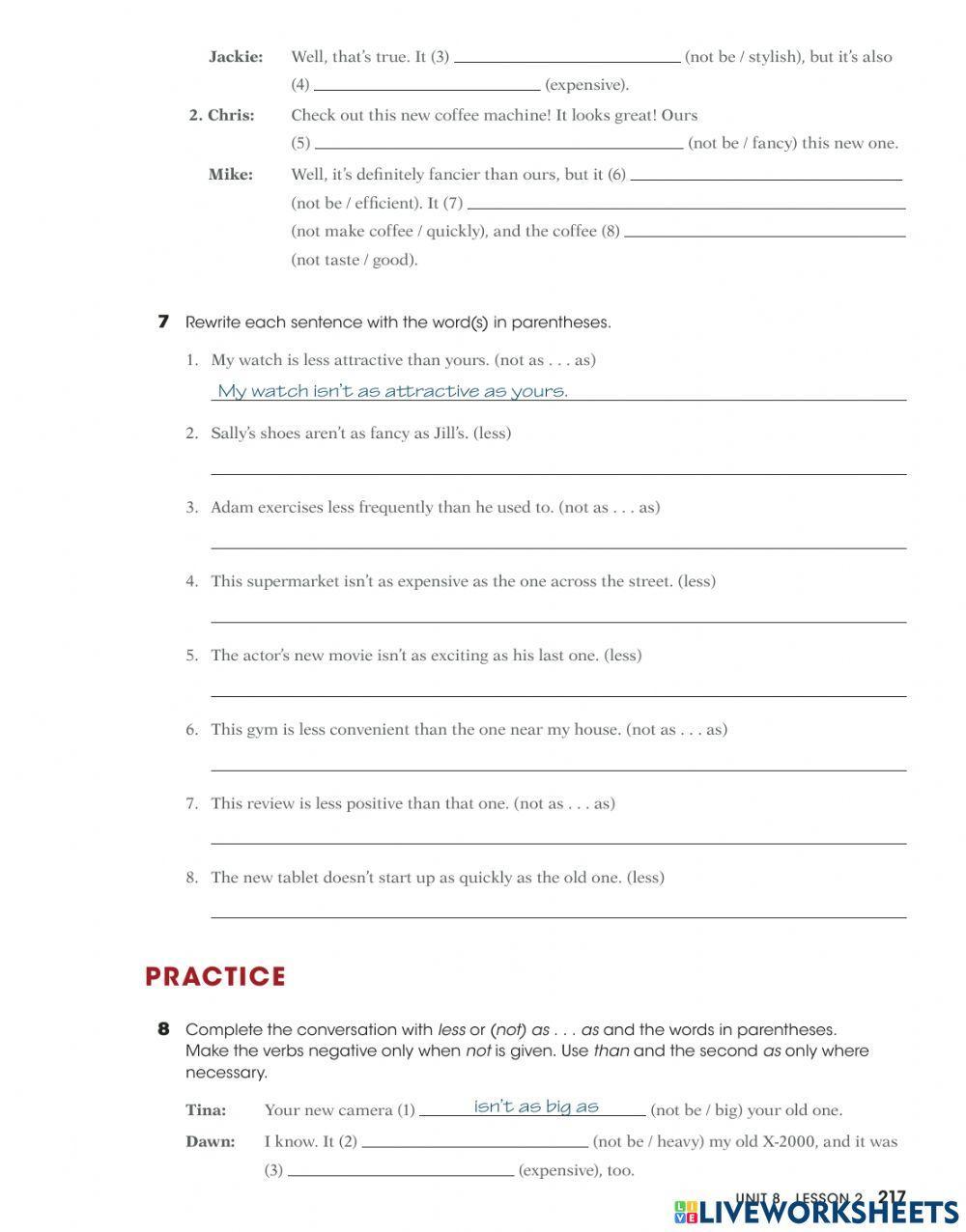 Comparatives with adjectives and adverbs