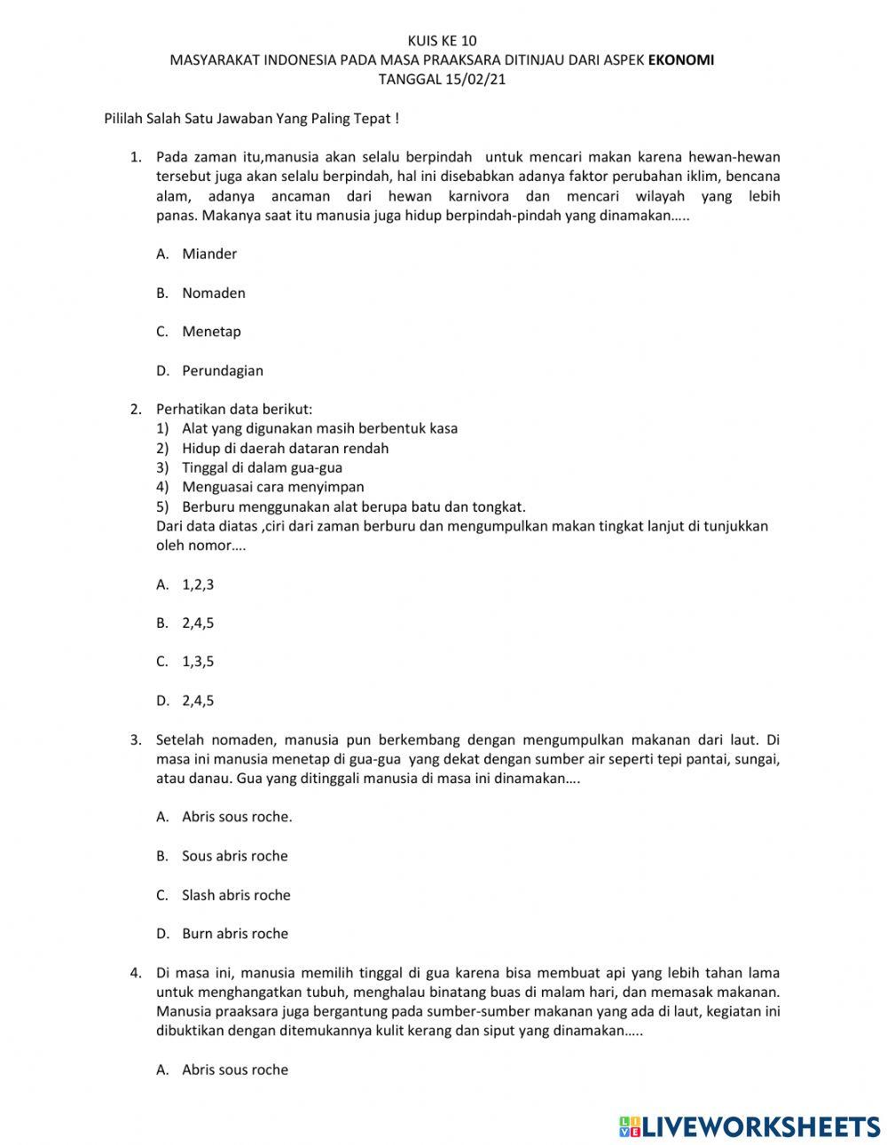 Masa Praaksara ditinjau dari aspek ekonomi