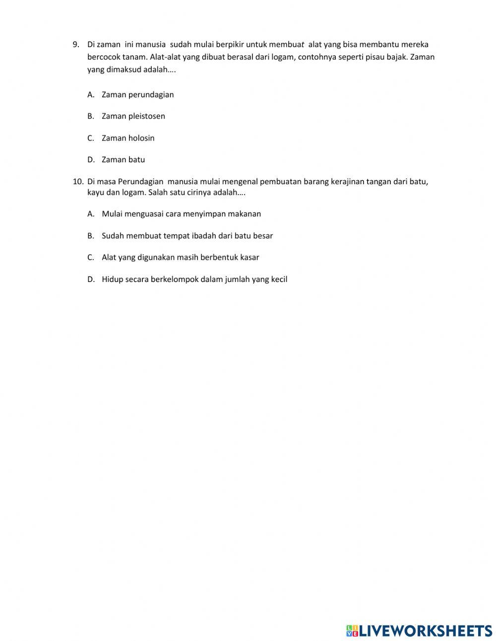 Masa Praaksara ditinjau dari aspek ekonomi