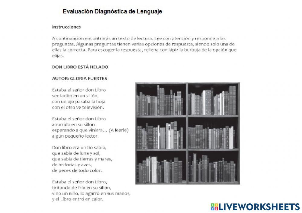 Evaluación Diagnóstica Lenguaje