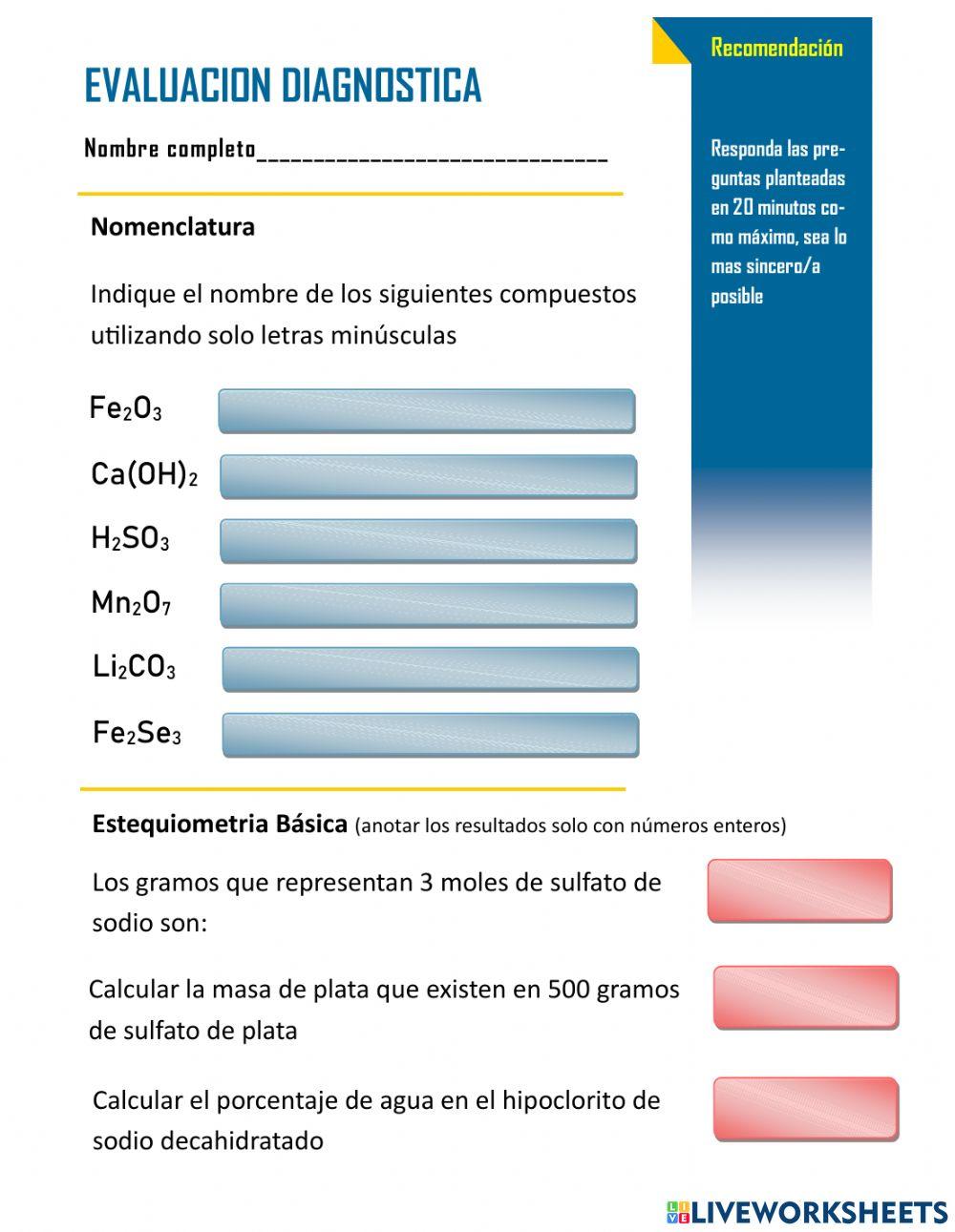 Diagnostico química