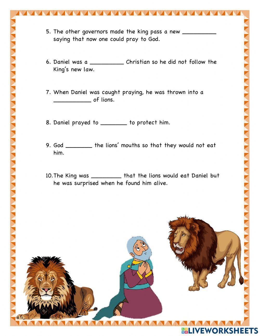 Daniel in the lions den interactive worksheet | Live Worksheets daniel-in-the-lions-den-interactive-worksheet-live-worksheets