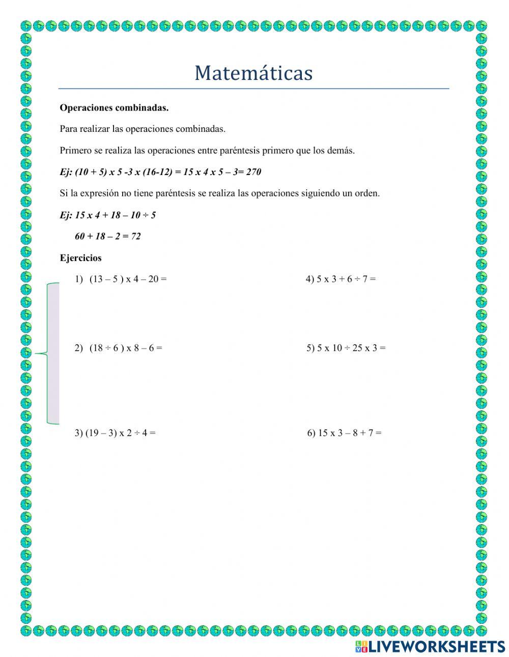 Operaciones combinadas