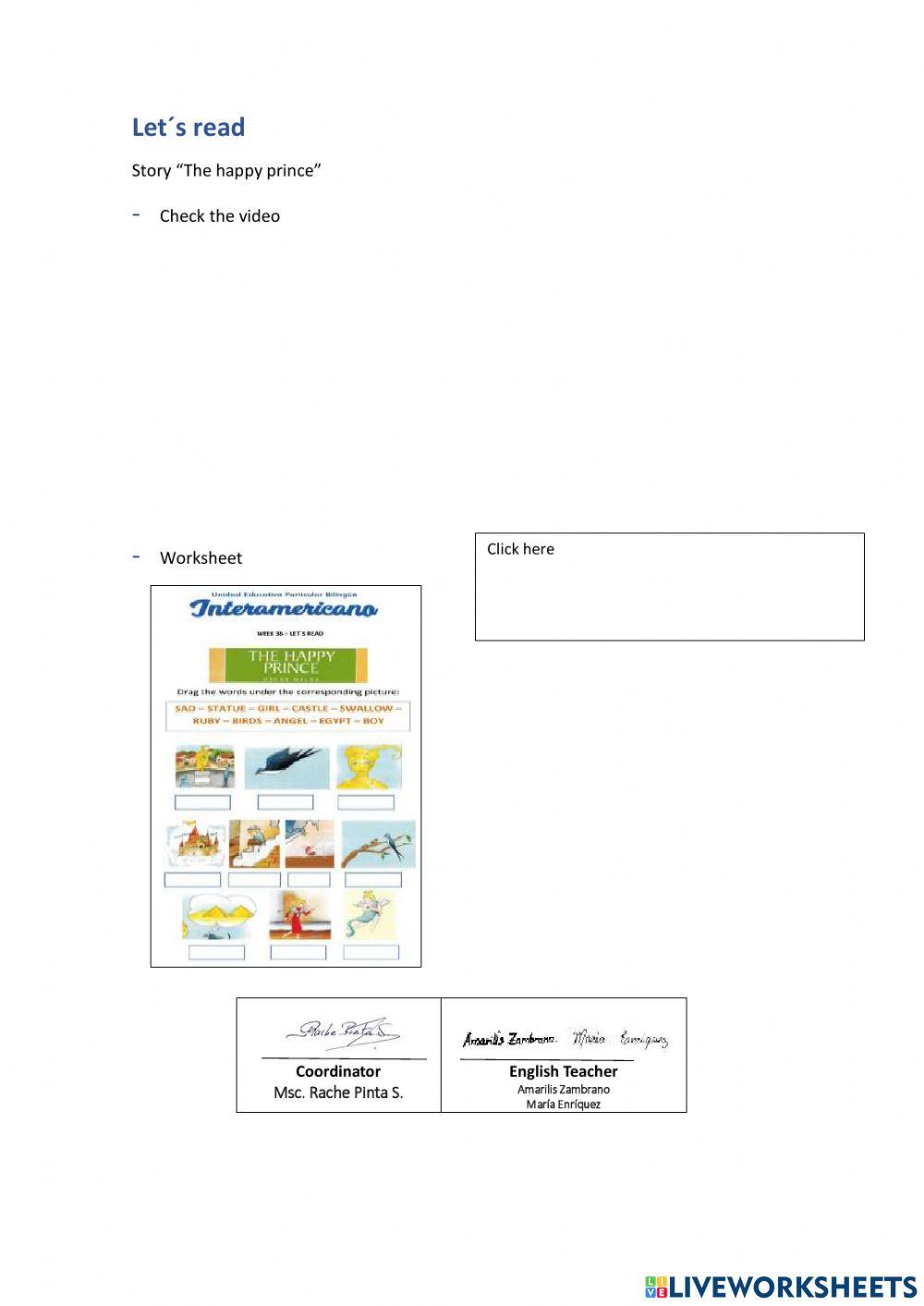 Weekly activities - Preparatory -Week 37