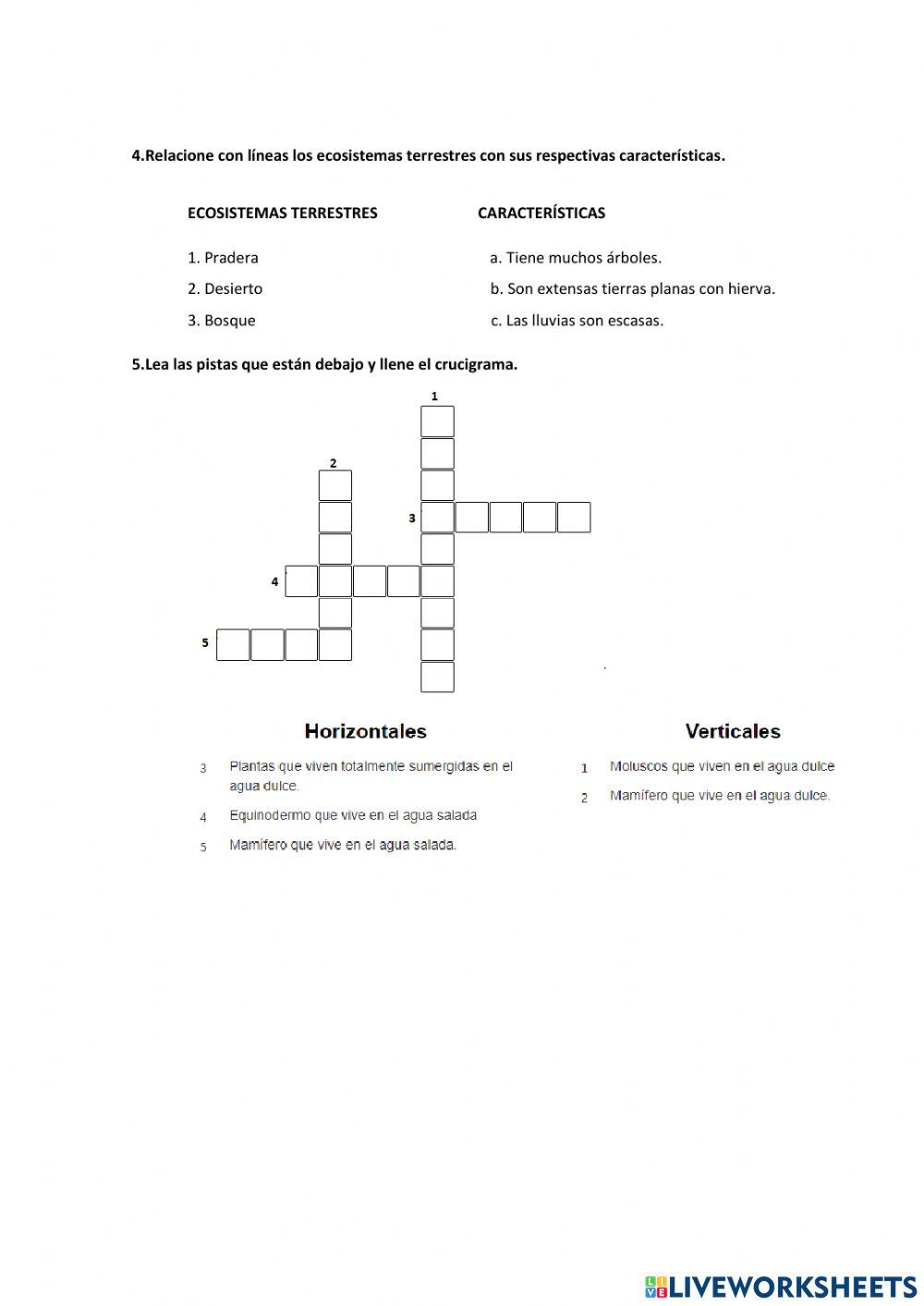 QUINTO. ECOSISTEMAS. FICHA 4