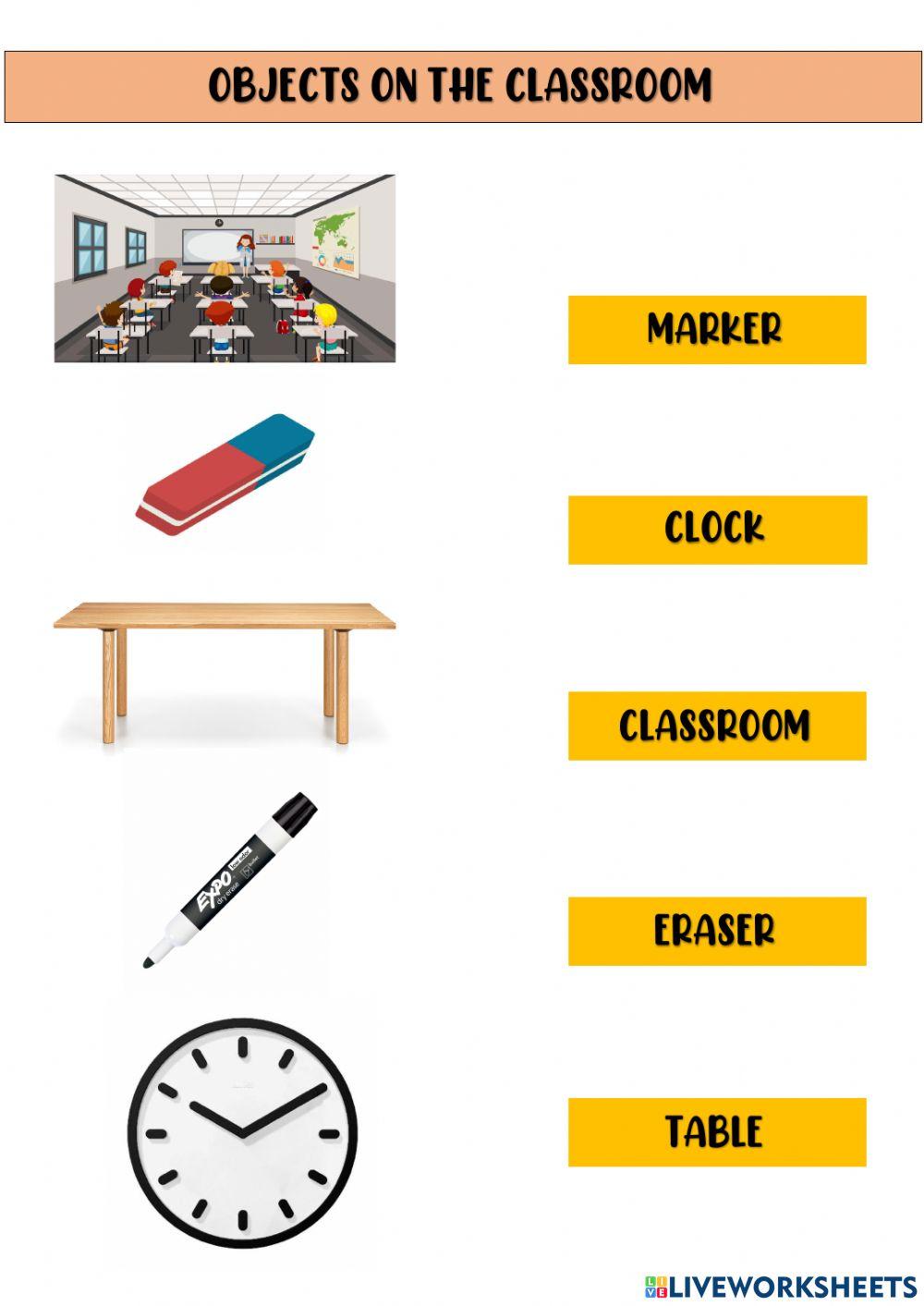 Objects on the classroom
