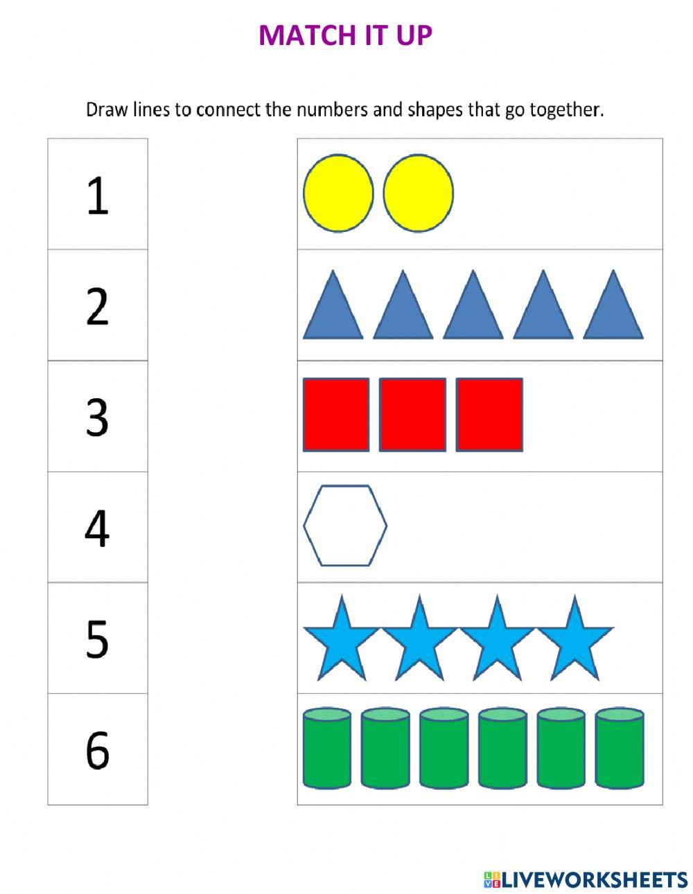 Number 1-6 online worksheet | Live Worksheets