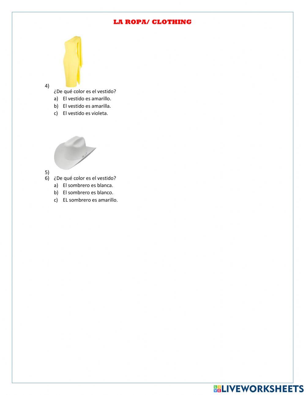 La ropa- Clothing