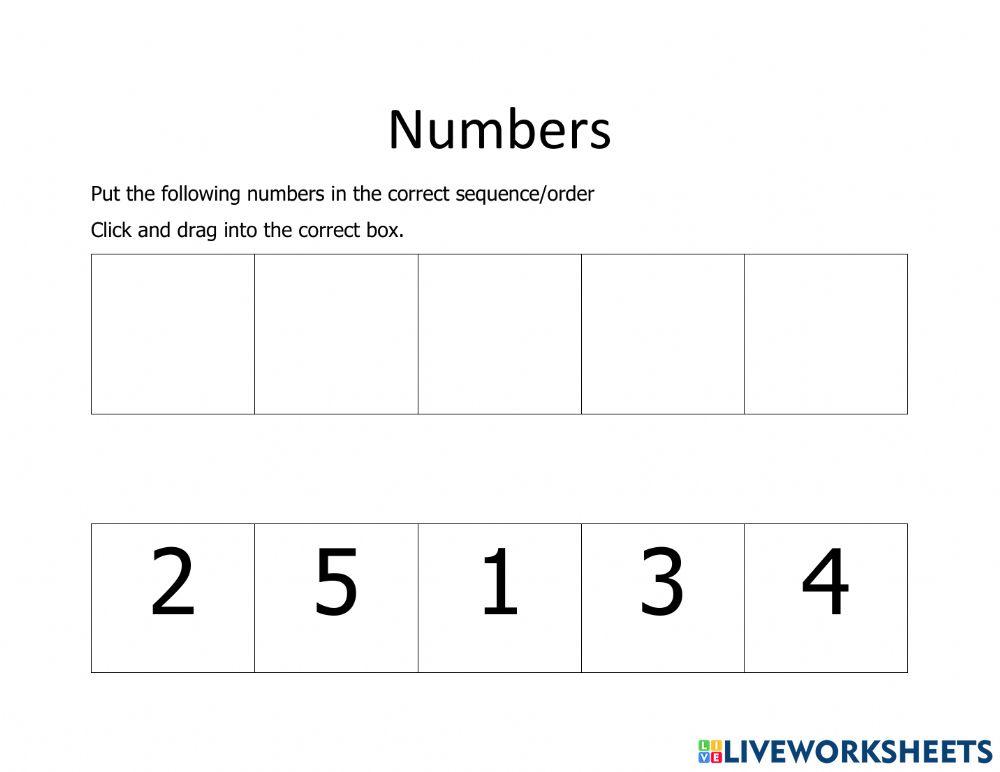 number ordering up to 5