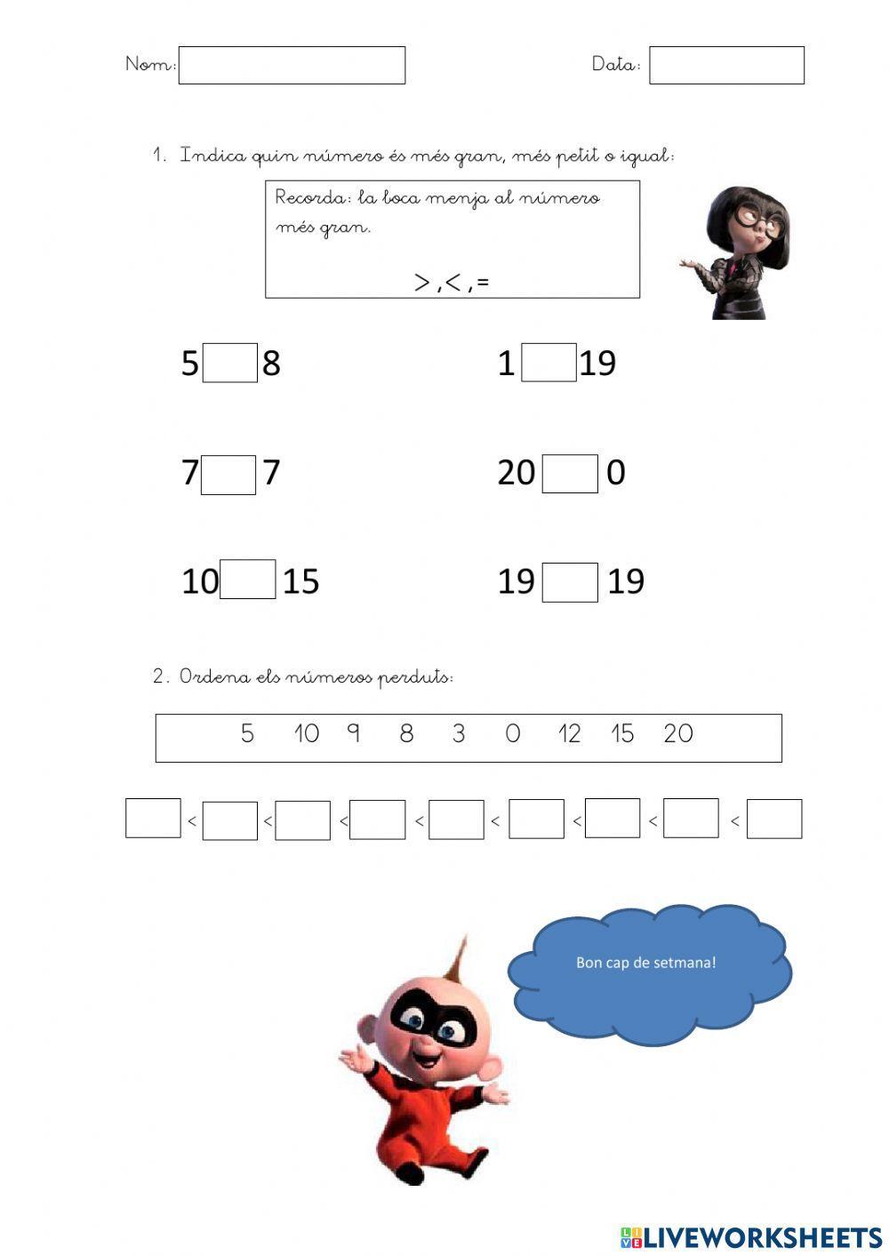 Més gran, més petit o igual