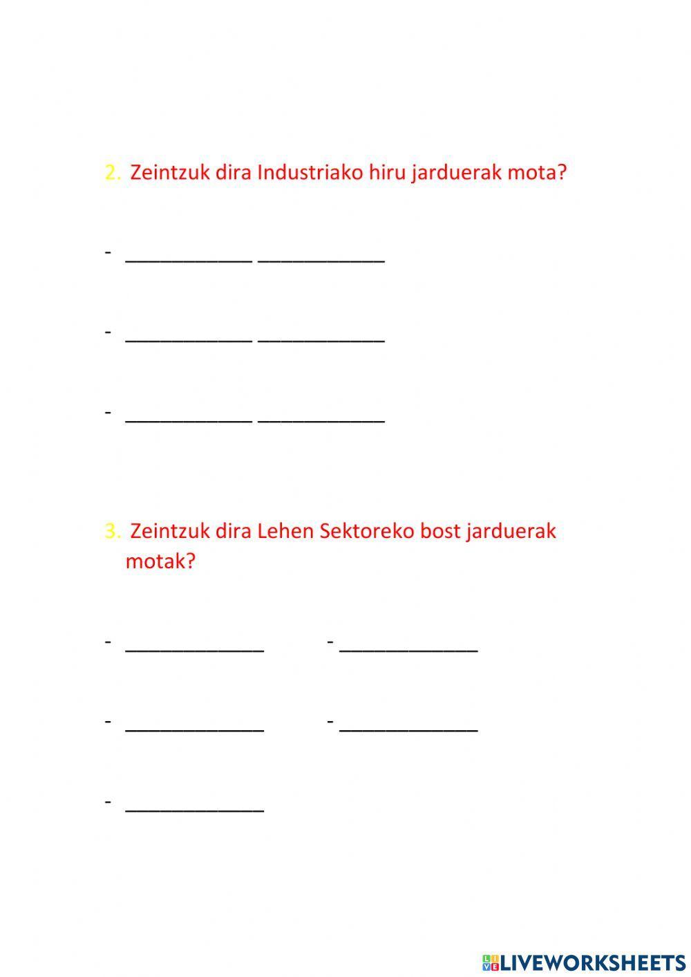 Lehen Sektorea eta Bigarren Sektorea