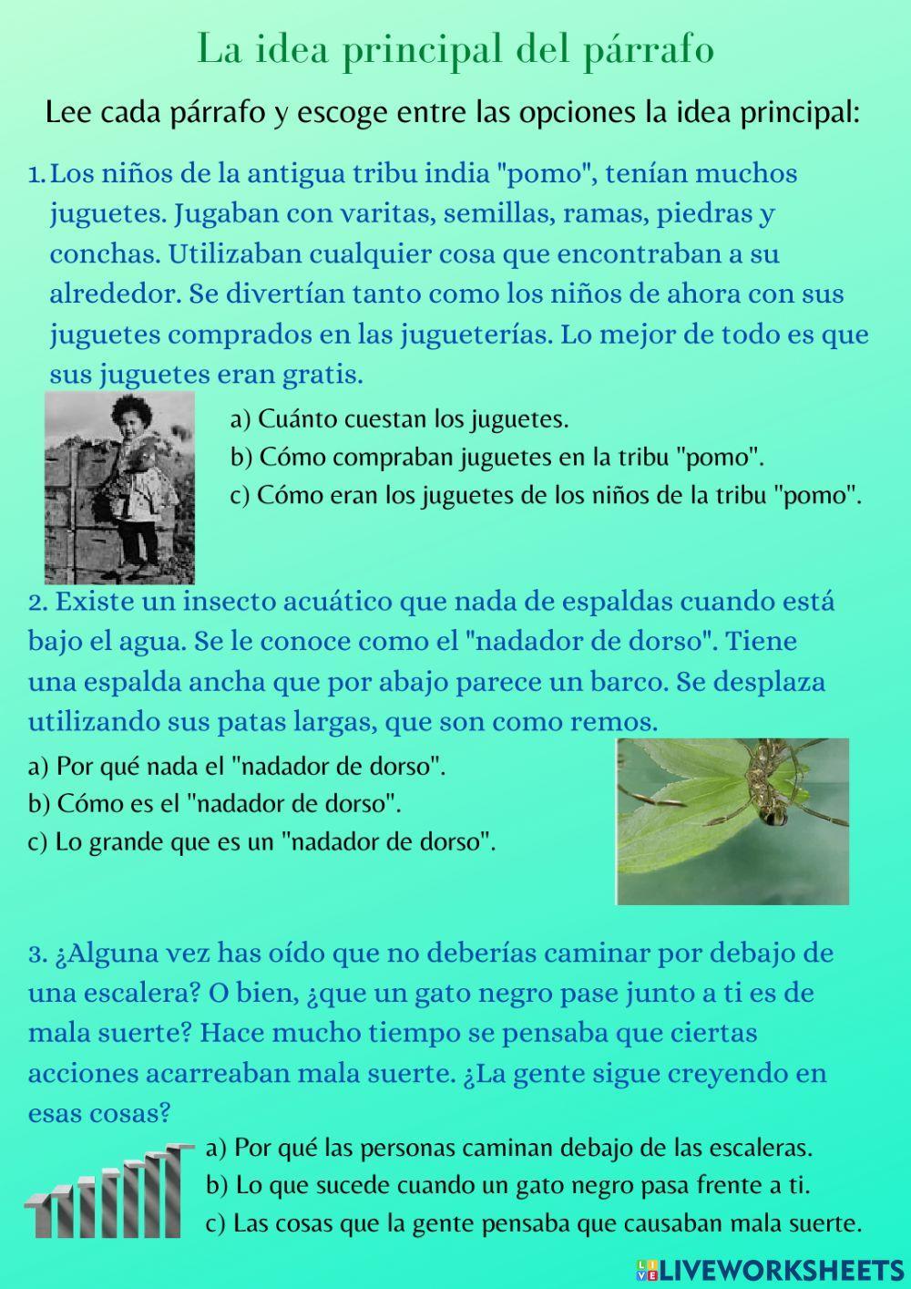 La idea principal del párrafo