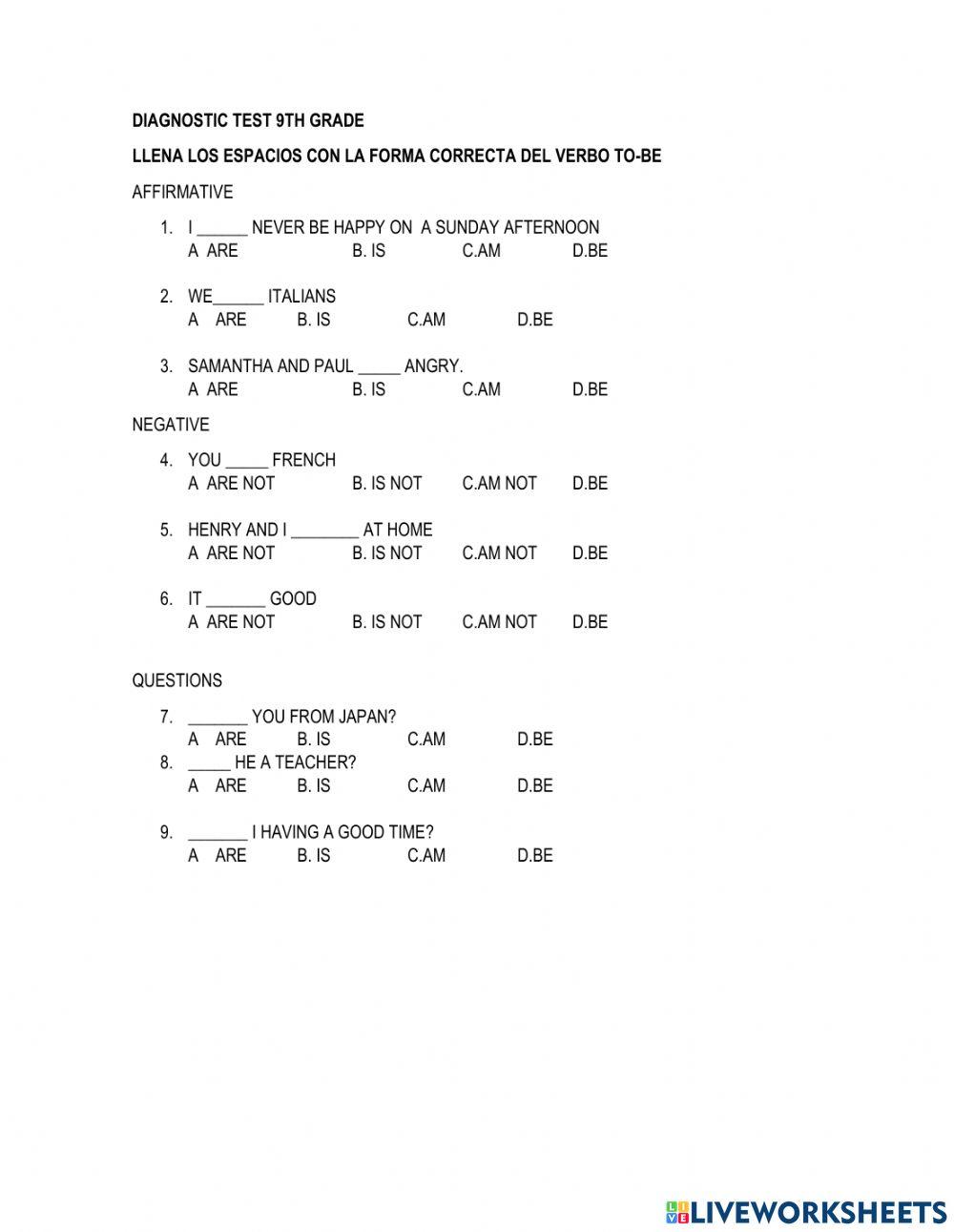 Diagnostic test 2 basic level
