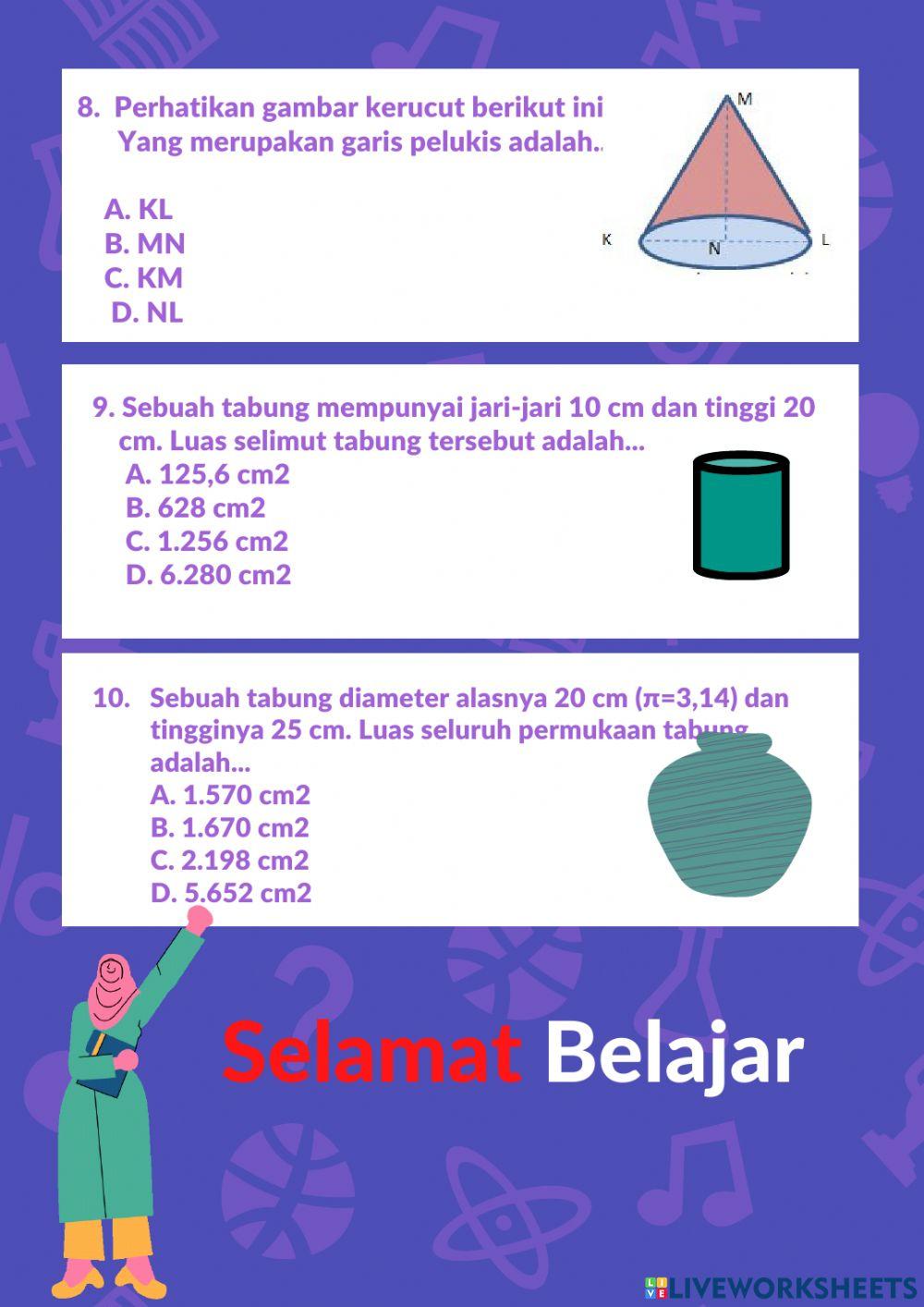Ulangan harian tabung dan kerucut kelas ix