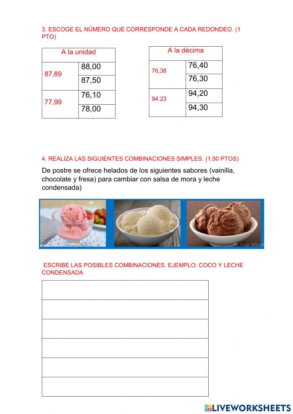Evaluación de matemática