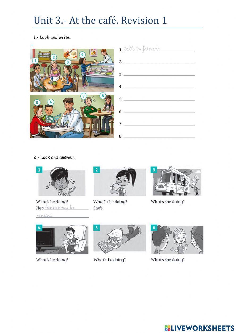 Actions at the café