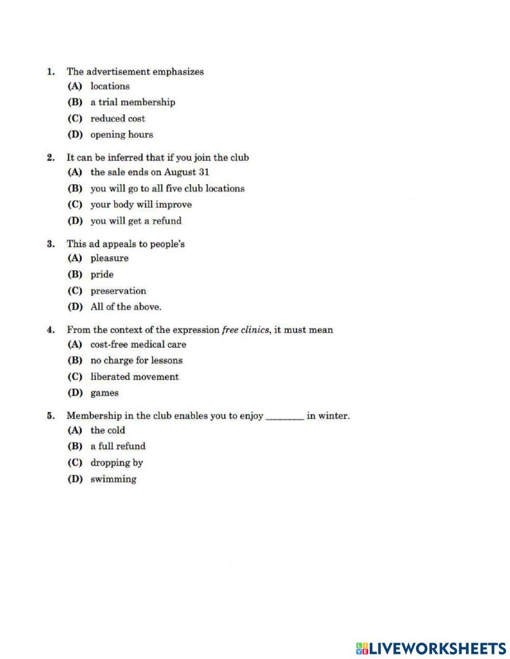 Reading Passages 8 - 10