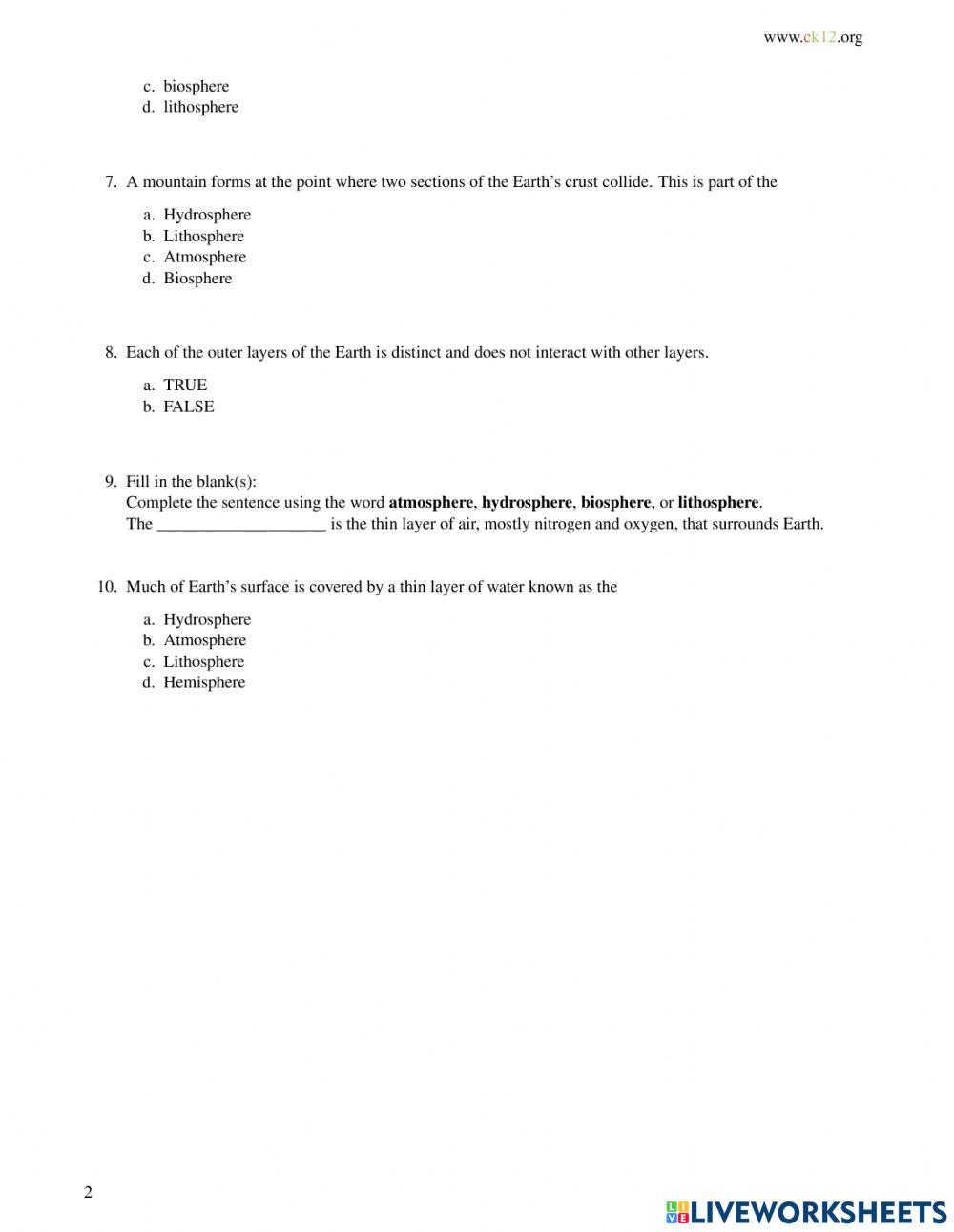 Earth's Outer Layers