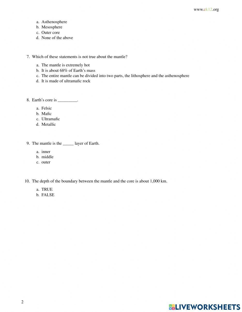 Earth's Inner Layers