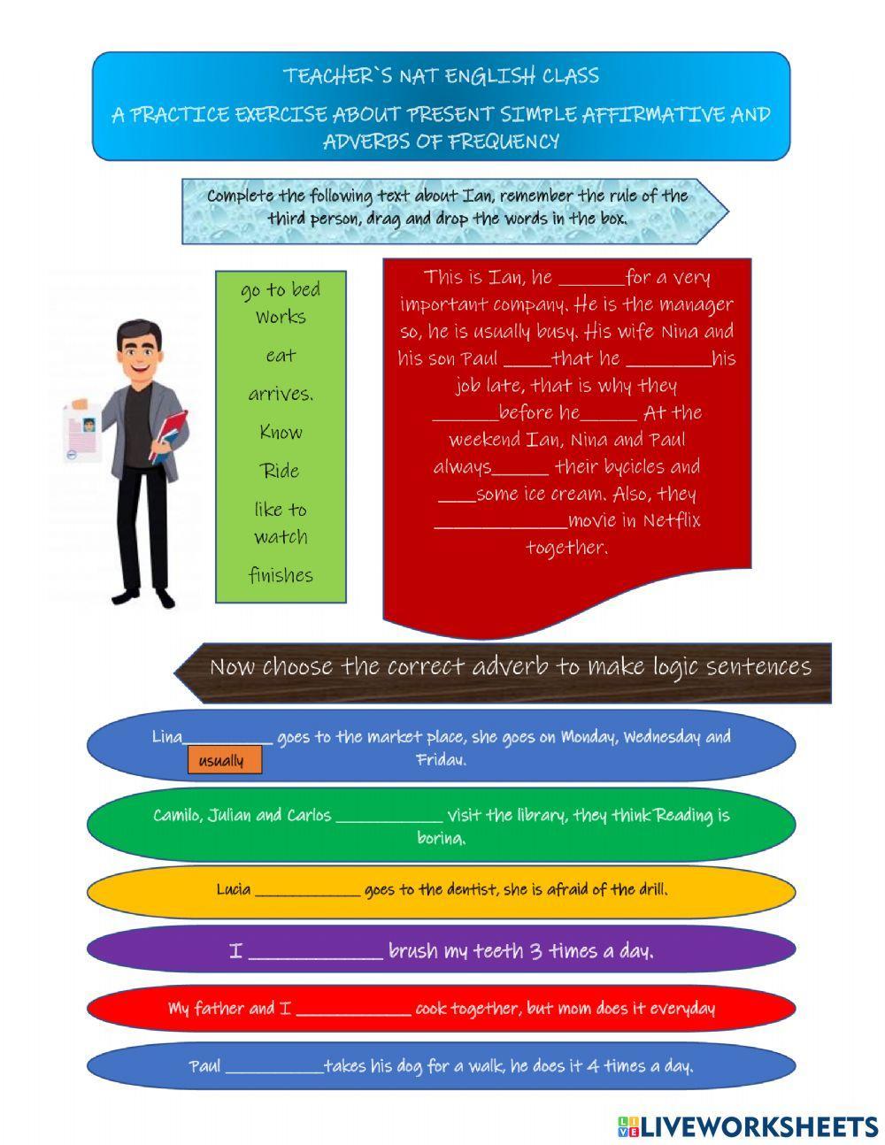 Preset simple affirmative and adverbs of frequency