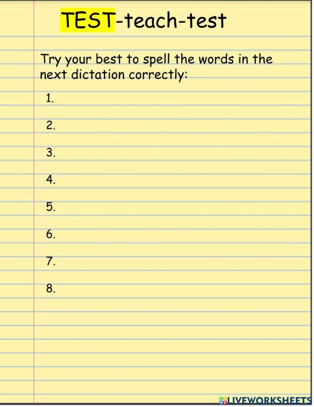 CVVC Long Vowel Sound Dictation