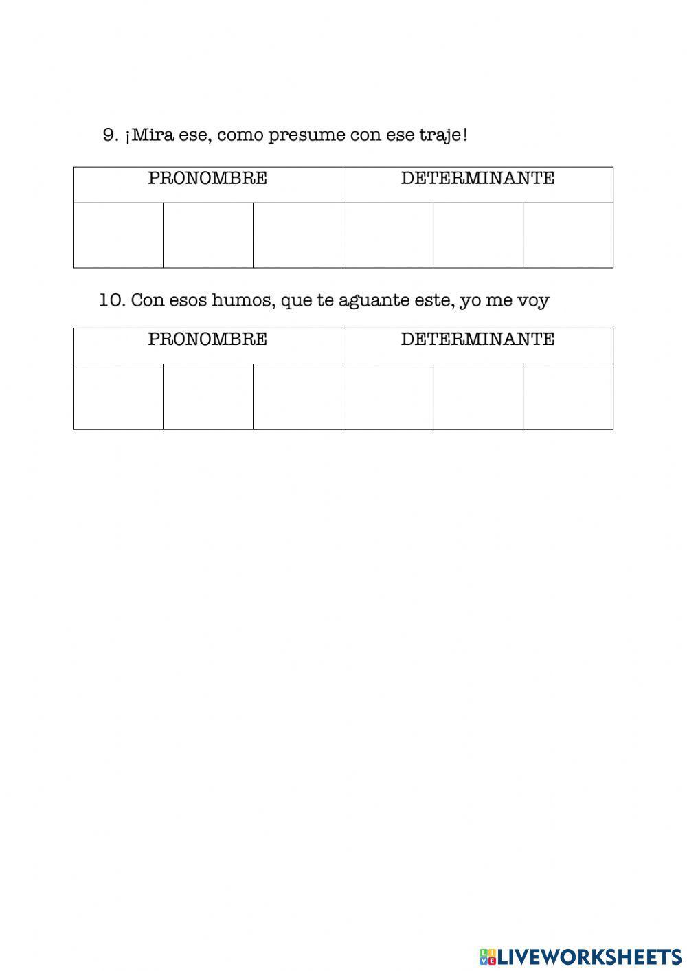 Pronombre o determinante