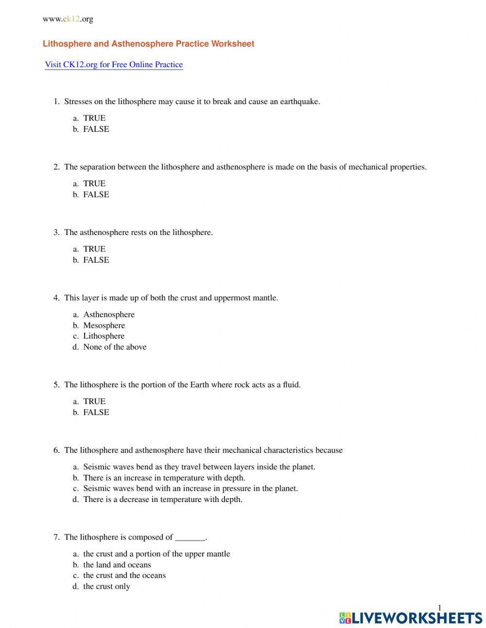 Lithosphere and Asthenosphere