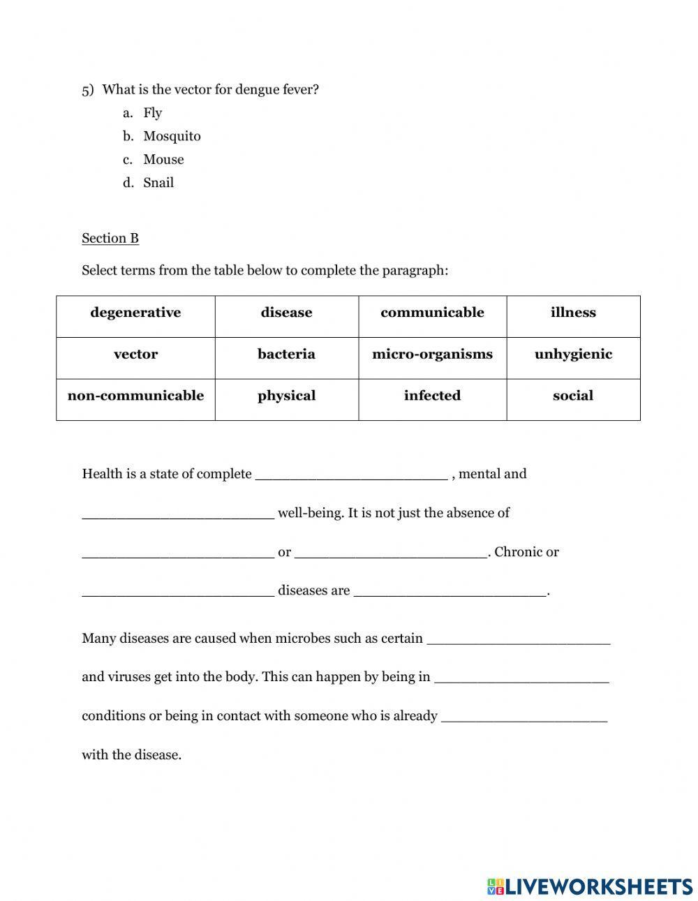 Health - Disease Assessment